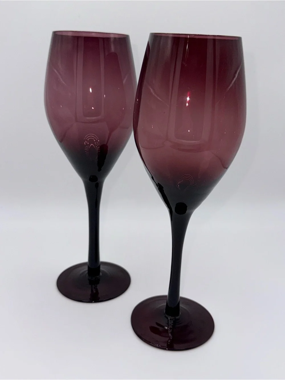 Vintage Mikasa Set of 6 Elite Amethyst Wine Glasses